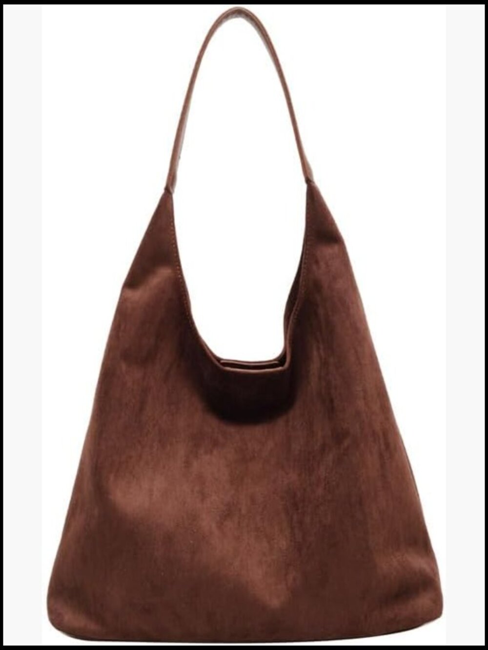 Faux Suede Hobo Bag Spacious Tote Shoulder Bag Slouchy Purse Office Handbag